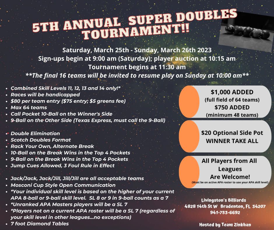 5th Annual Super Doubles Tournament!!!!