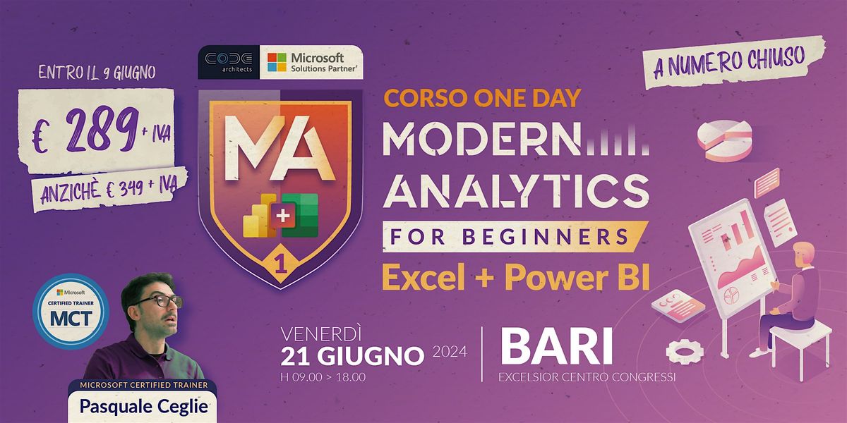 Corso Modern Analytics for Beginners \/ Excel + Power BI - BARI
