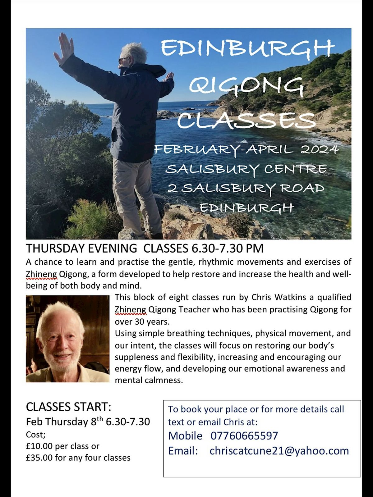 EDINBURGH ZHINENG GIGONG THURSDAY EVENING CLASSES AT THE SALISBURY CENTRE