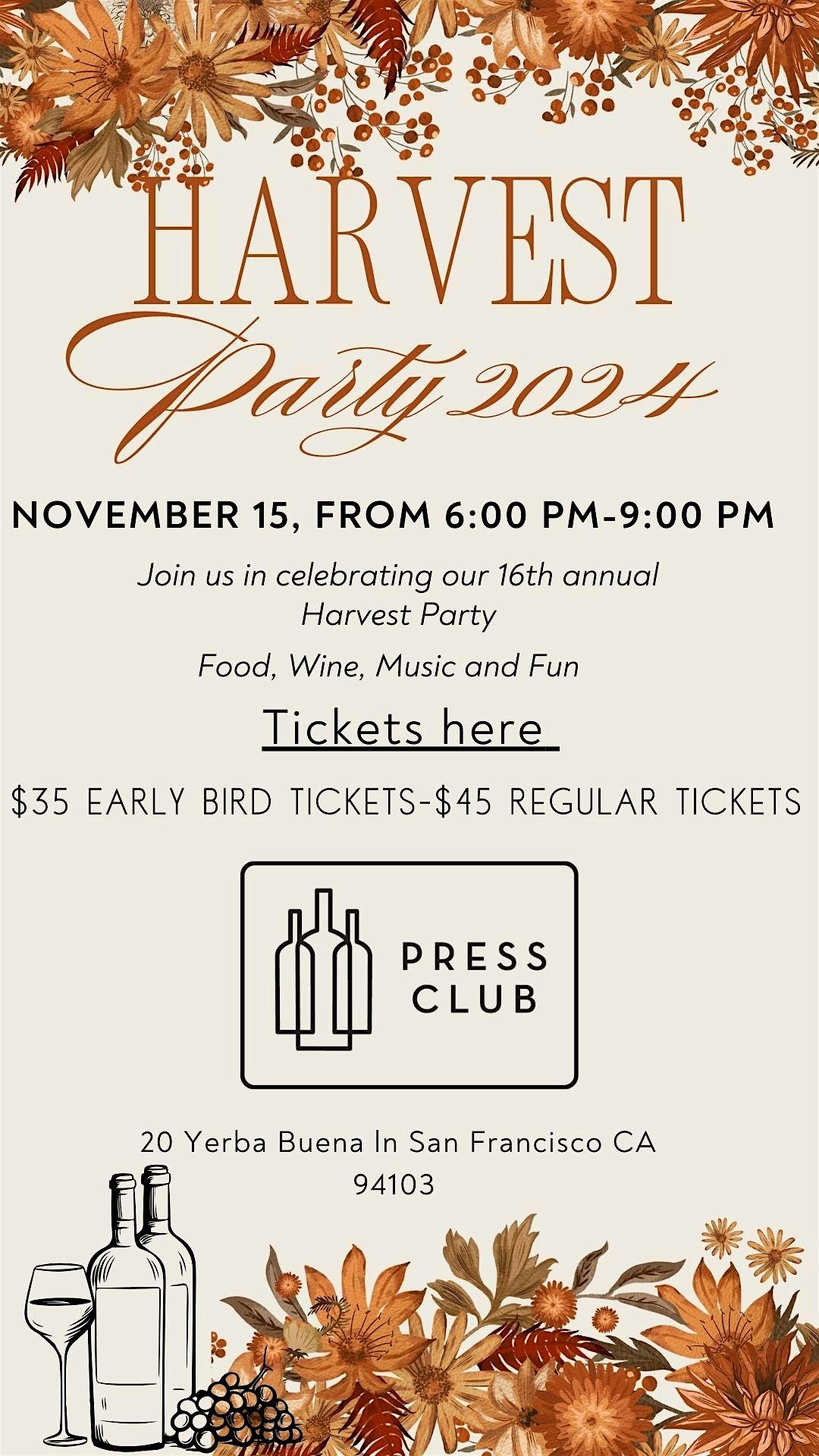 Press Clubs 16th Annual Harvest Party