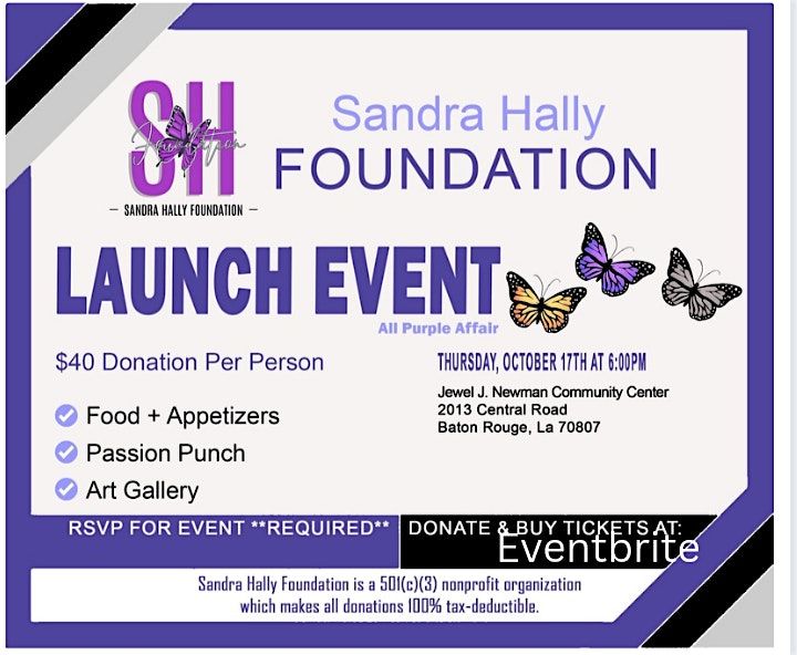 Sandra Hally Foundation Launch Purple Affair