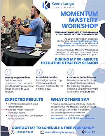 MOMENTUM MASTERY WORKSHOP with KENNY LANGE