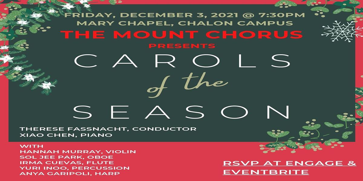 CAROL CONCERT: December 3 at 7:30 PM @ Mary Chapel, Chalon