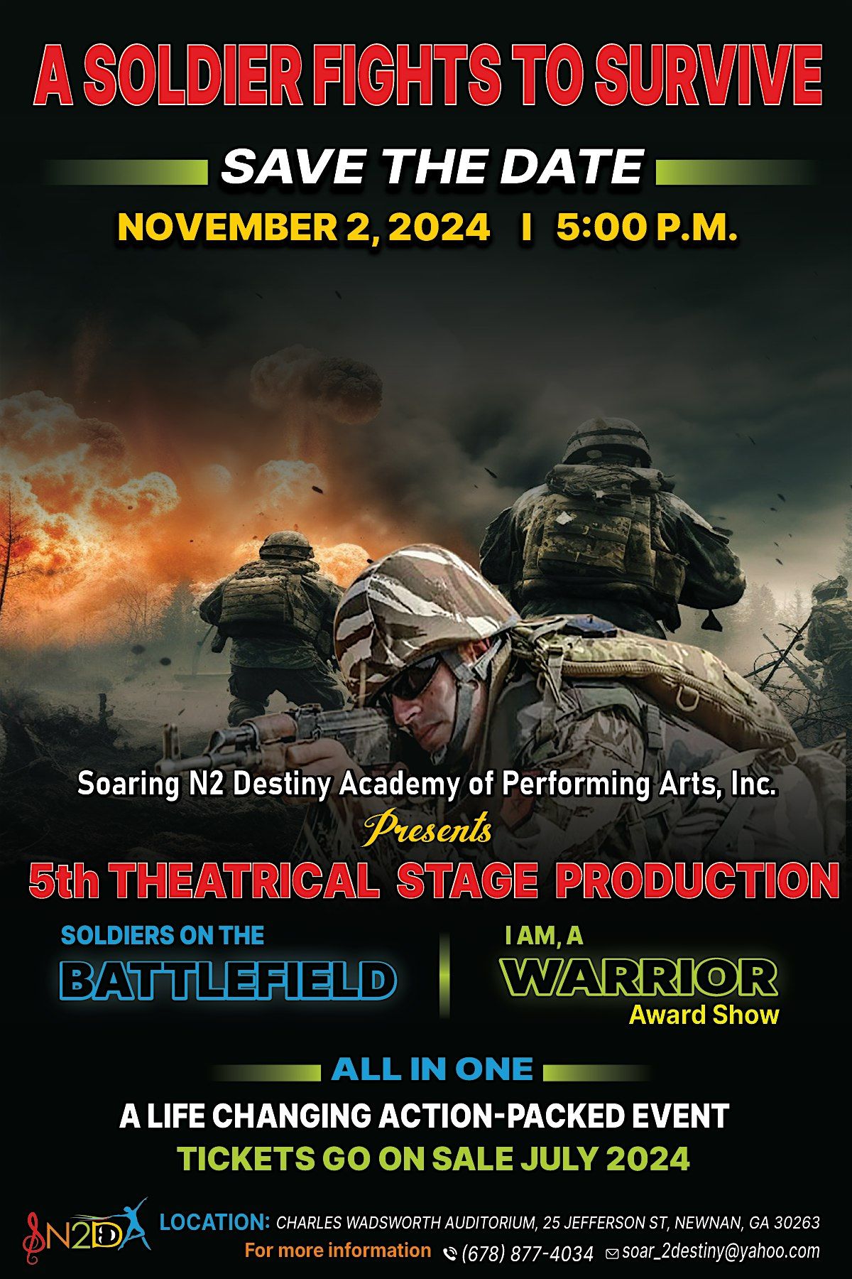 SOLDIERS ON THE BATTLEFIELD THEATRICAL STAGE PRODUCTION