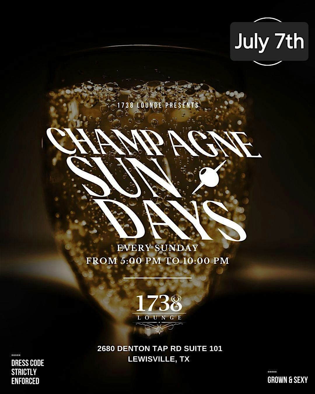 1738 Lounge  Champagne  Service