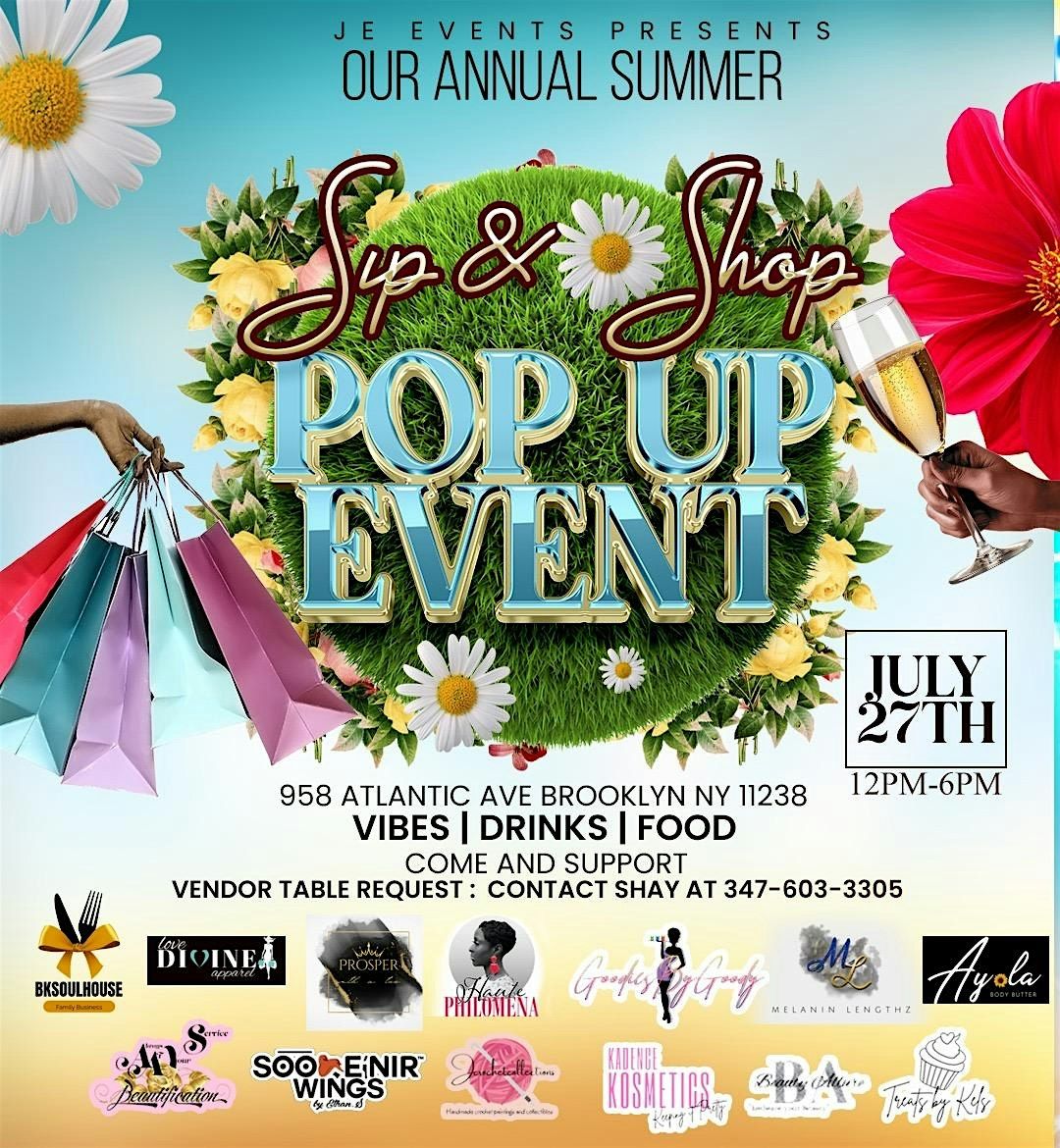 JE Events Annual Sip & Shop Pop Up Event