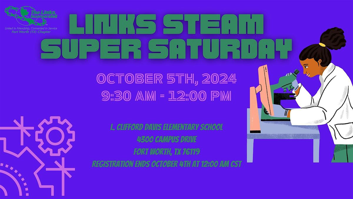 Links STEAM Super Saturday  October 5th -L. Clifford Davis Elementary