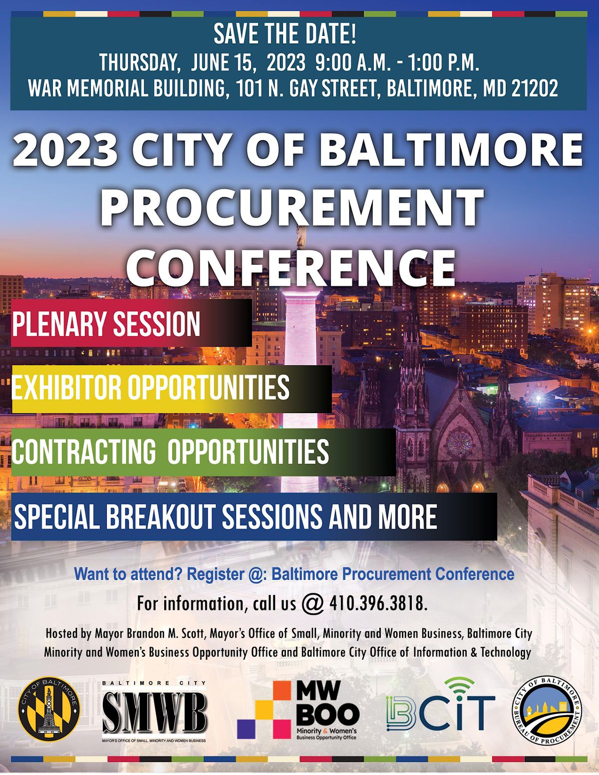 2023 City of Baltimore Procurement Conference, War Memorial Building