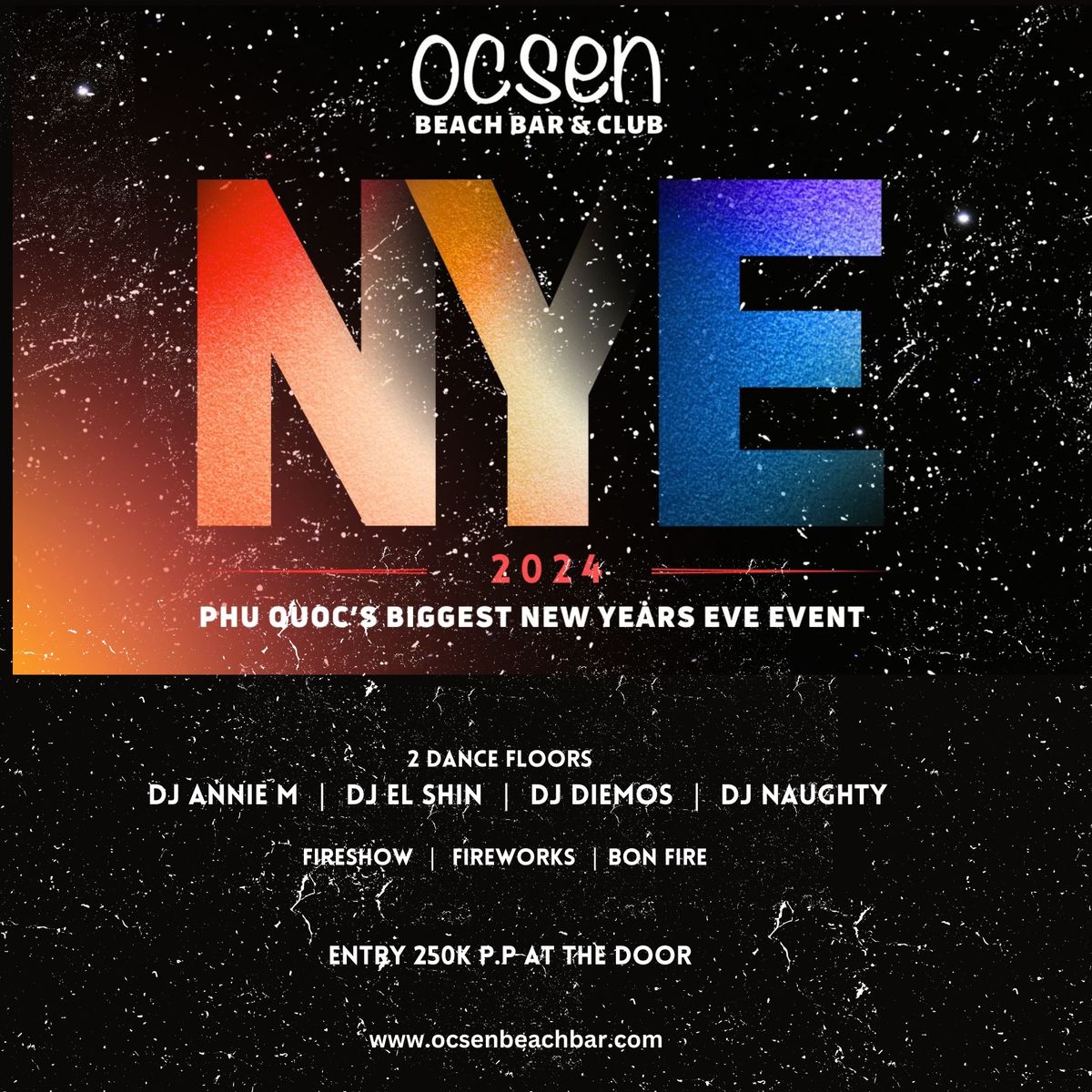 NYE 31 DEC 2024 | OCSEN BEACH BAR & CLUB 