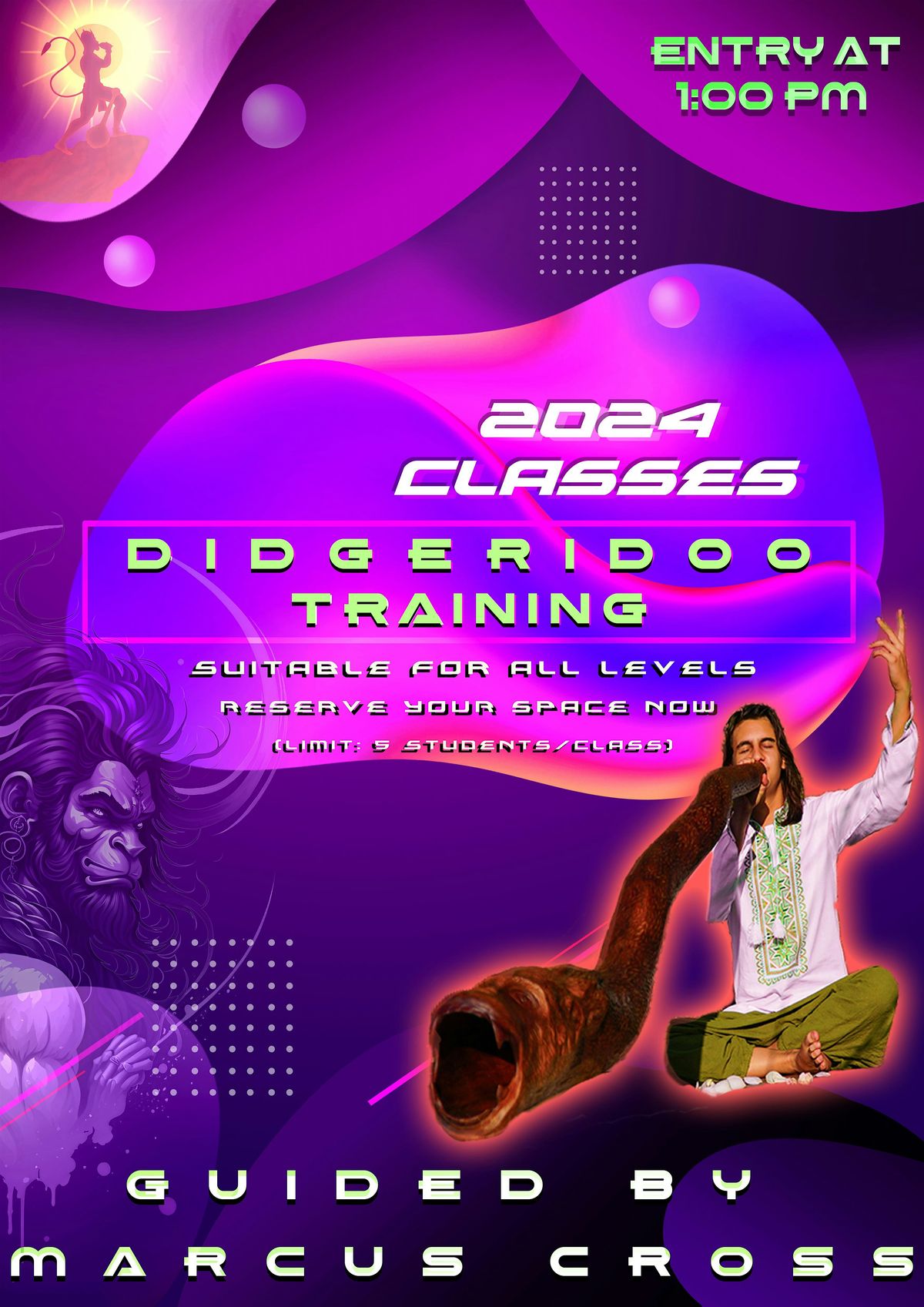 Didgeridoo Training Class:  From Beginner-Mastery guided by Marcus Cross