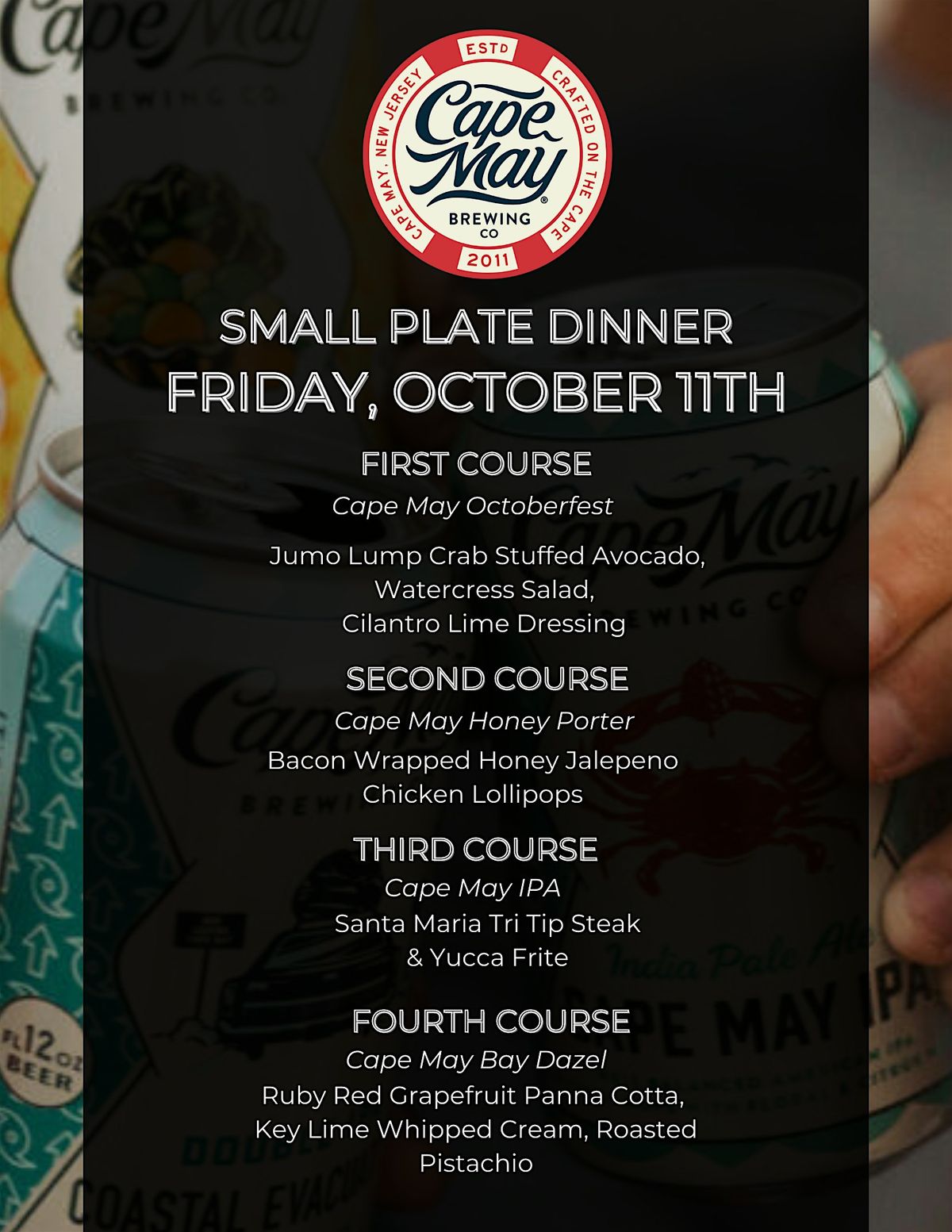 Cape May Brewing Co Dinner Pairing