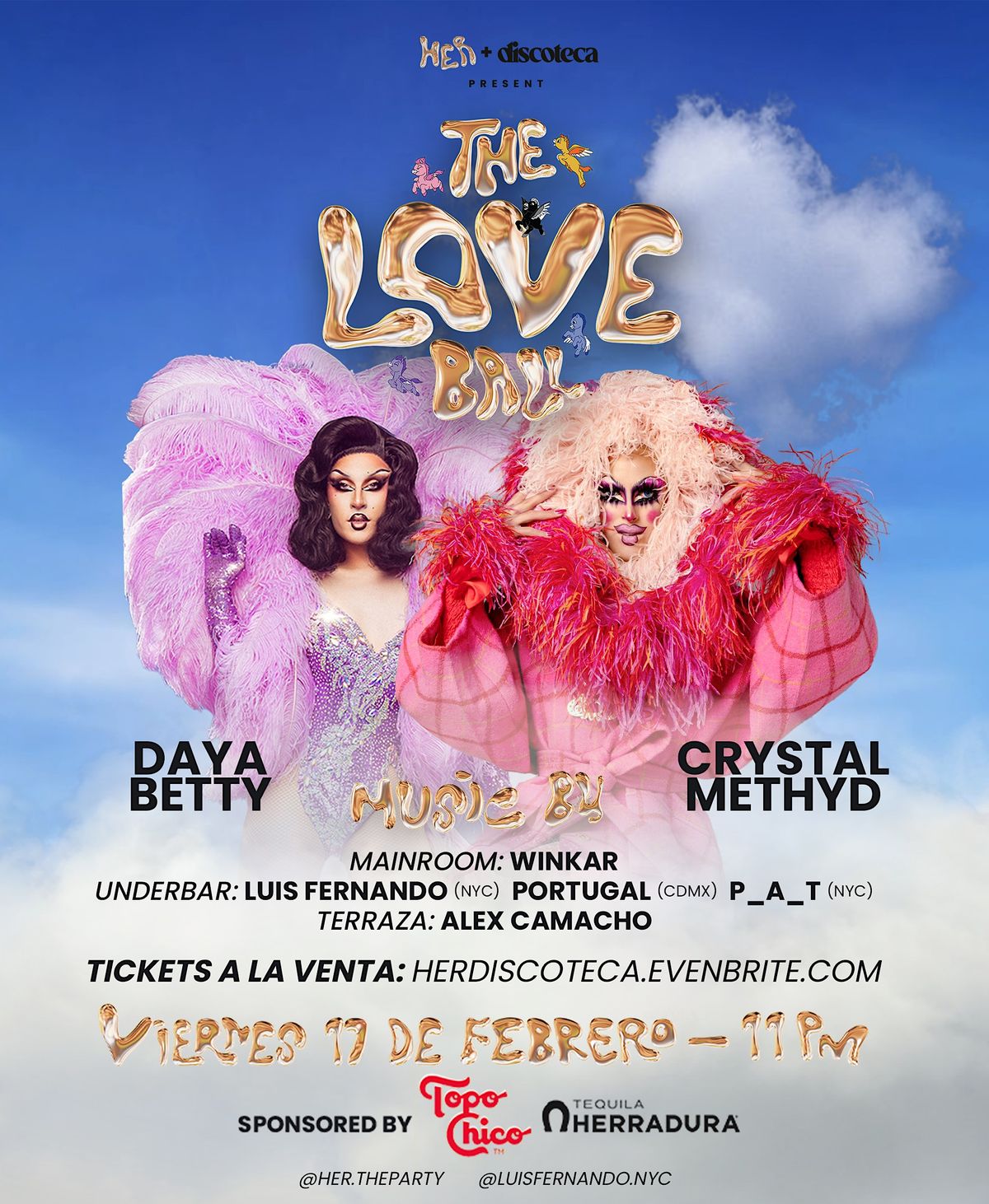 HER X DISCOTECA: THE LOVE BALL CON CRYSTAL METHYD & DAYA BETTY