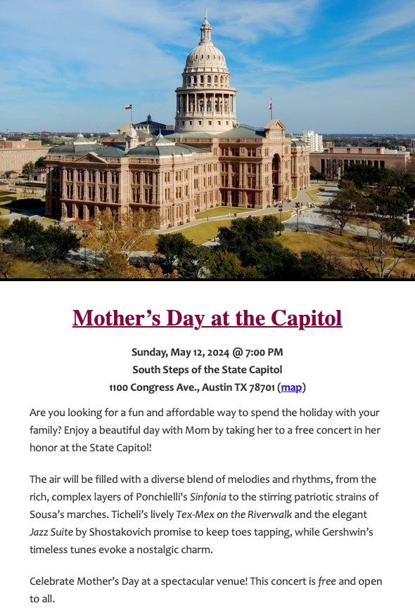 Mother's Day at the Capitol with Austin Symphonic Band