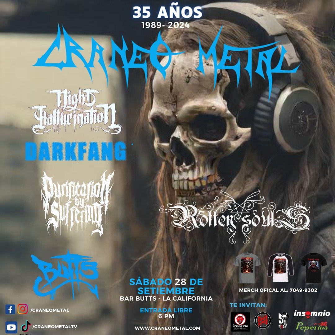 35 A\u00f1os de Craneo Metal - Bar BUTTS -28 de Setiembre.