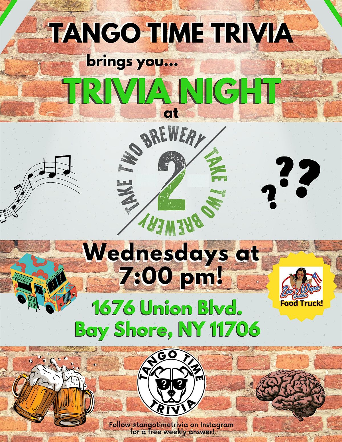 FREE Wednesday Trivia Show! At Take Two Brewery!