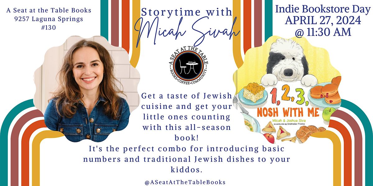 Micah Siva Hosting "1, 2, 3 Nosh With Me" Storytime for Indie Bookstore Day