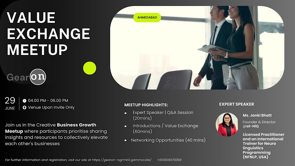 Value Exchange MeetUp 2.1 | Business Growth Networking