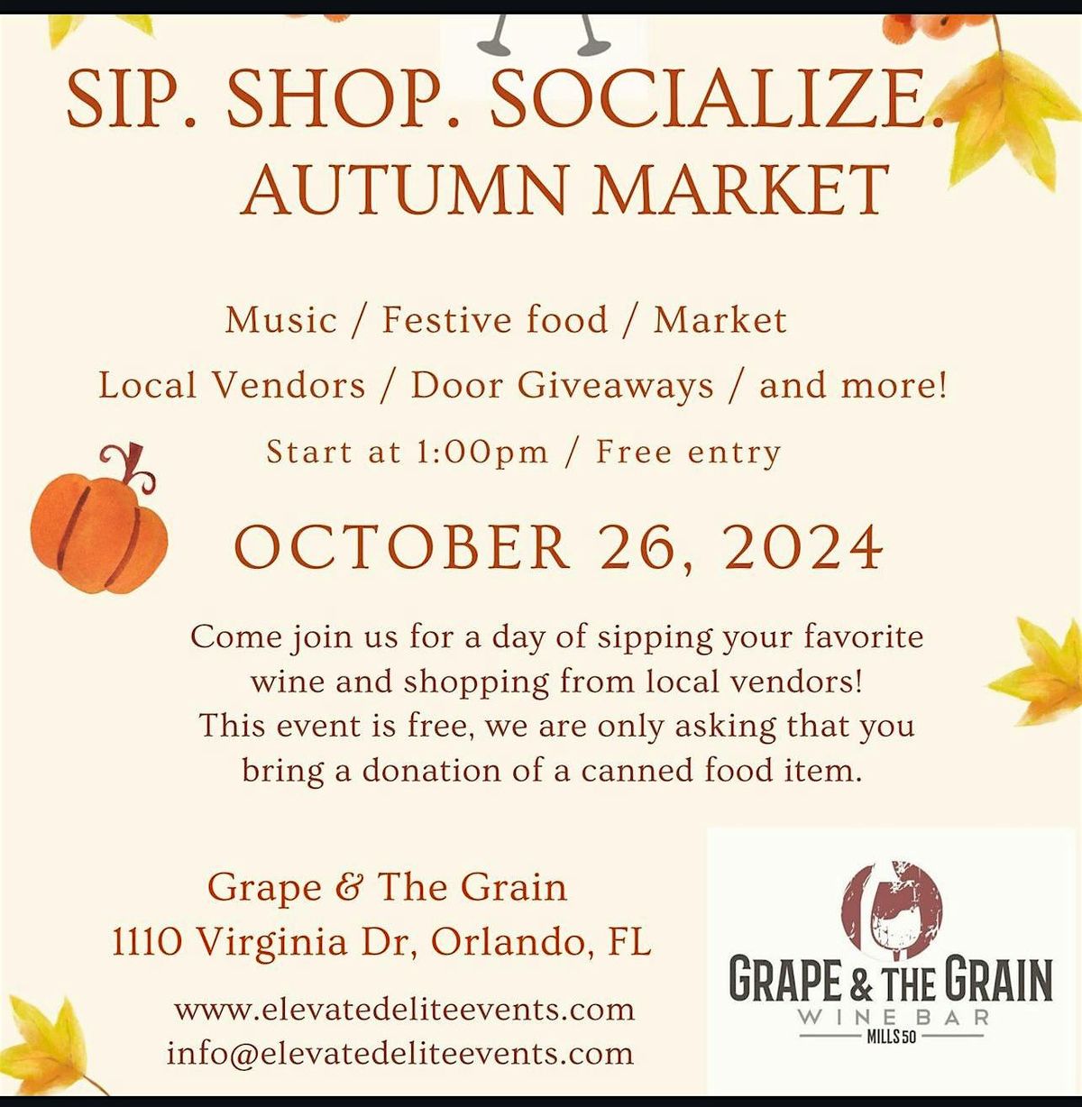 Sip Shop Socialize Autumn Market