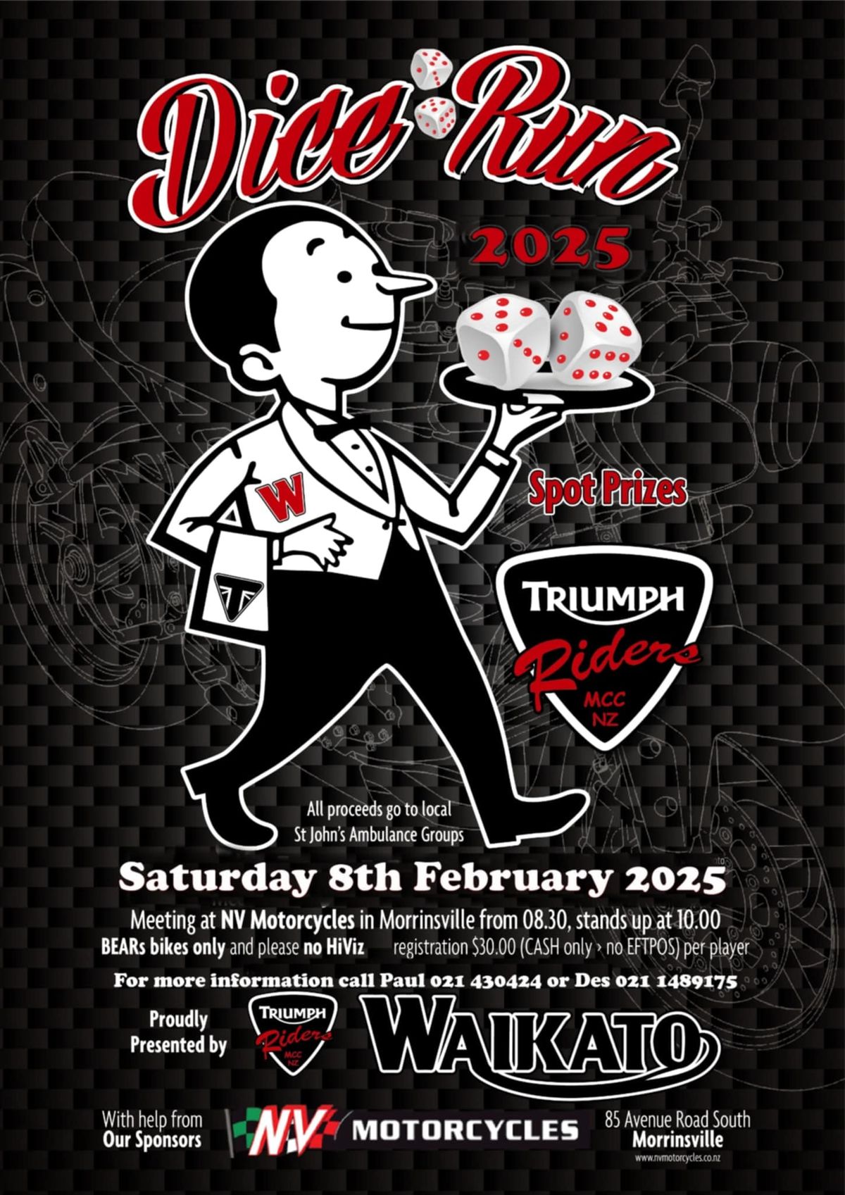 Triumph Riders Motorcycle Club Waikato Chapter Dice Run 2025