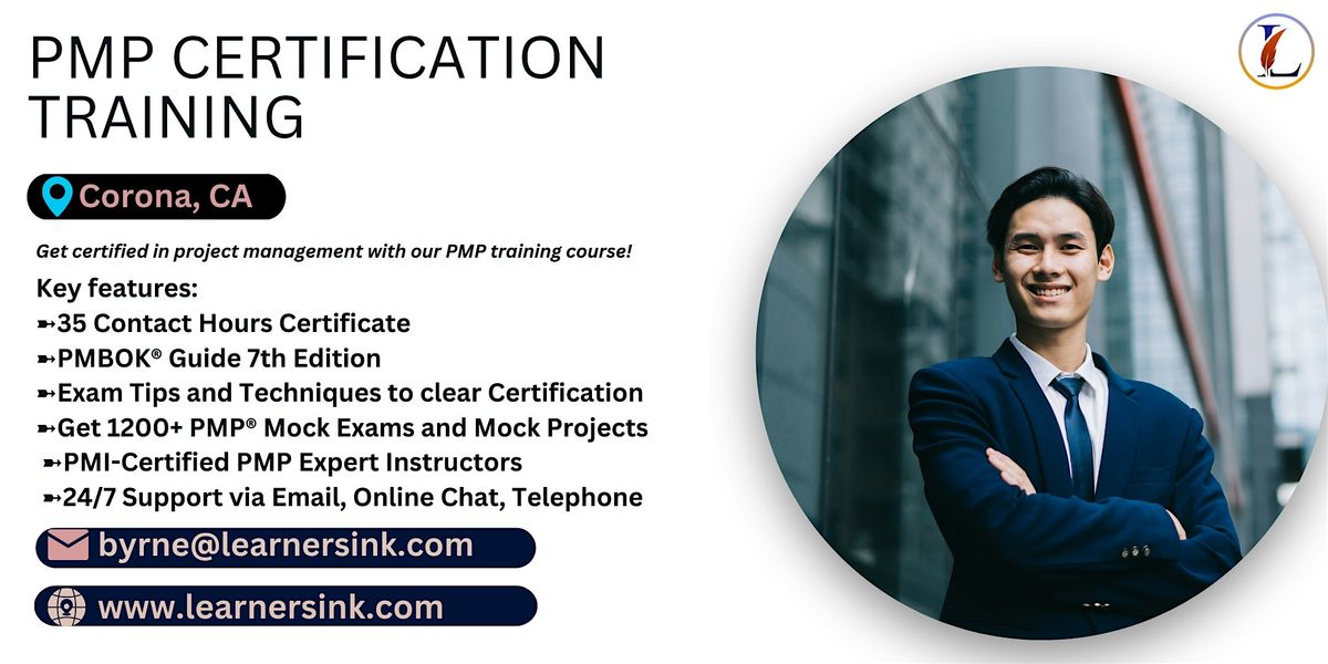 Confirmed 4 Day PMP Bootcamp In Corona, CA