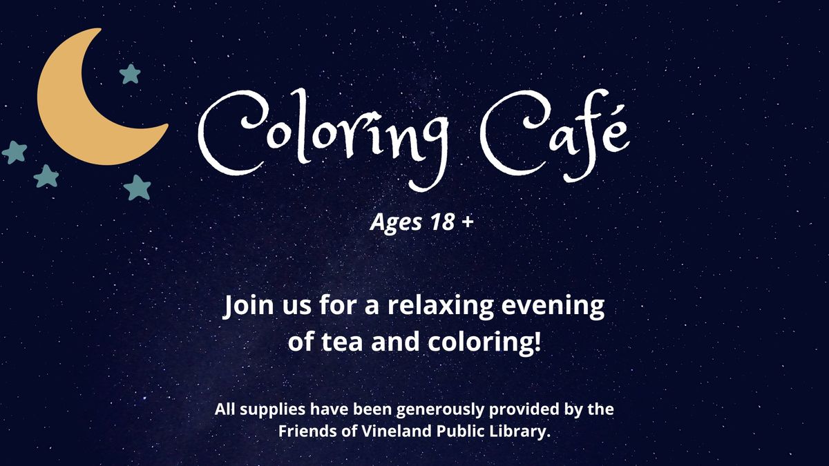 Evening Coloring Caf\u00e9 for Adults