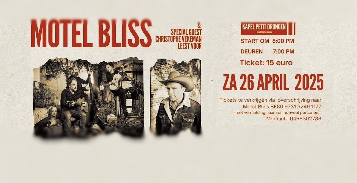 Motel Bliss in concert & Christophe Vekeman leest voor