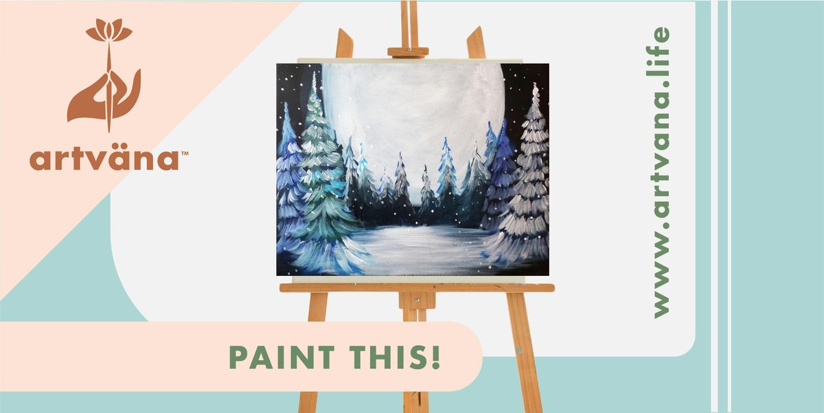 Wintery Paint night at Cup of Swords Olympia, with Artvana.