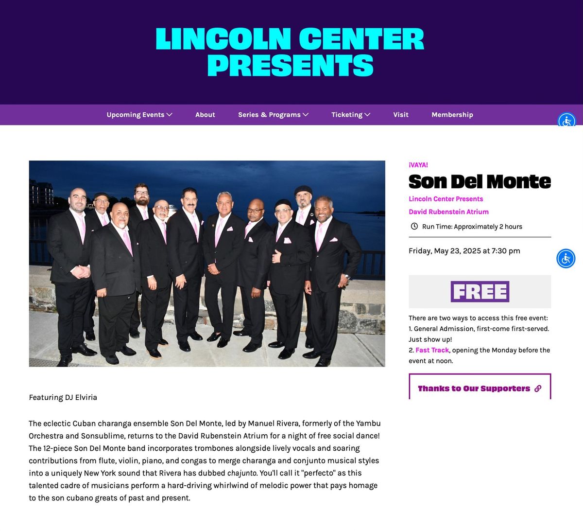 Son Del Monte at Lincoln Center Atrium