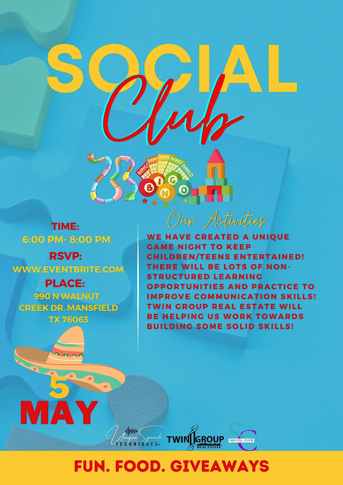 Social Club for Kids, Chase Building (Keller Williams Twin Group Real