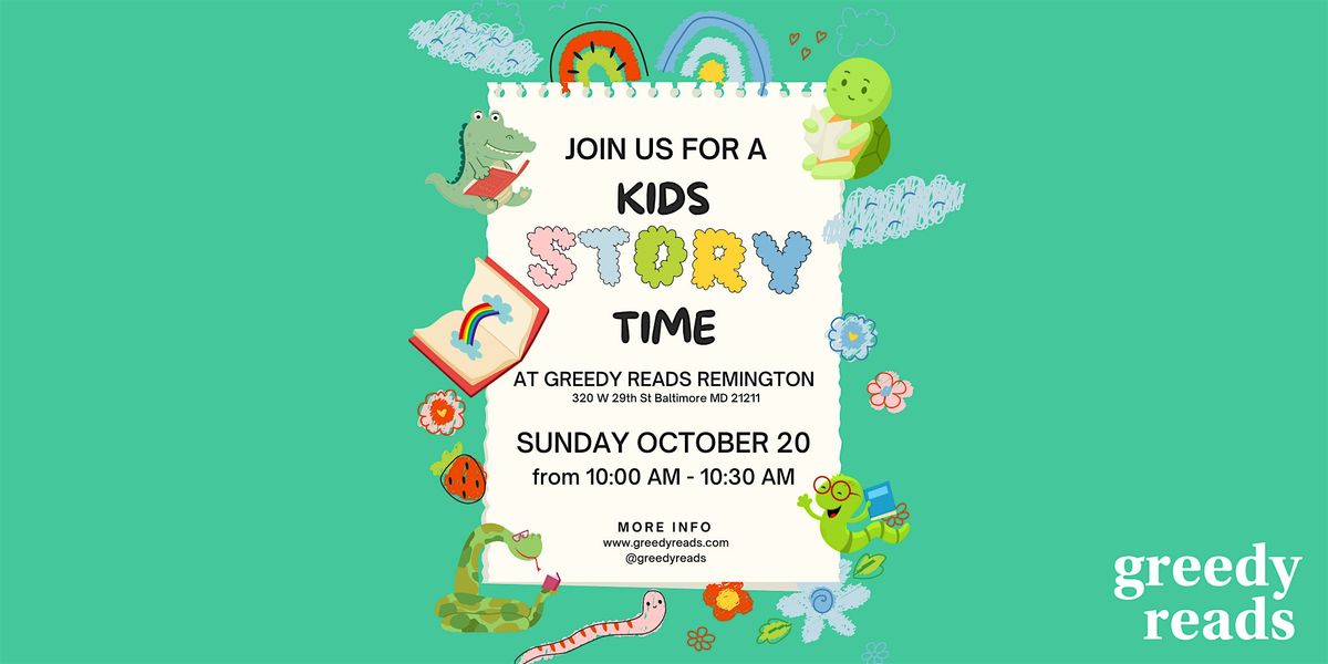 Kids Story Time at Greedy Reads Remington