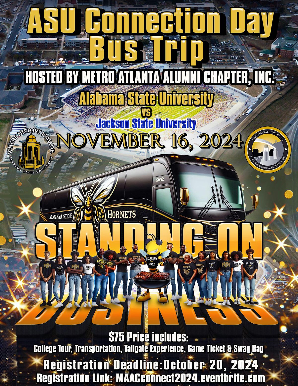 Alabama State University Metro Atlanta Connection Day Bus Road Trip