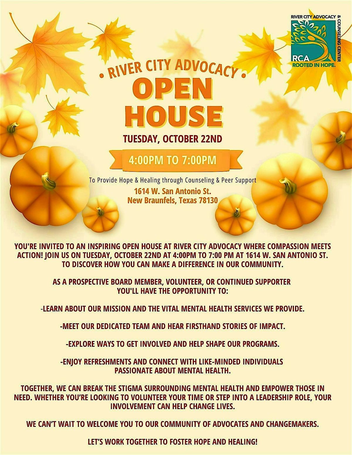 River City Advocacy Volunteer Open House