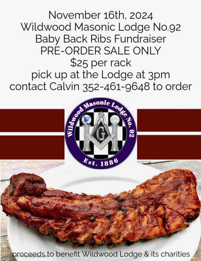 Baby Back Ribs Fundraiser