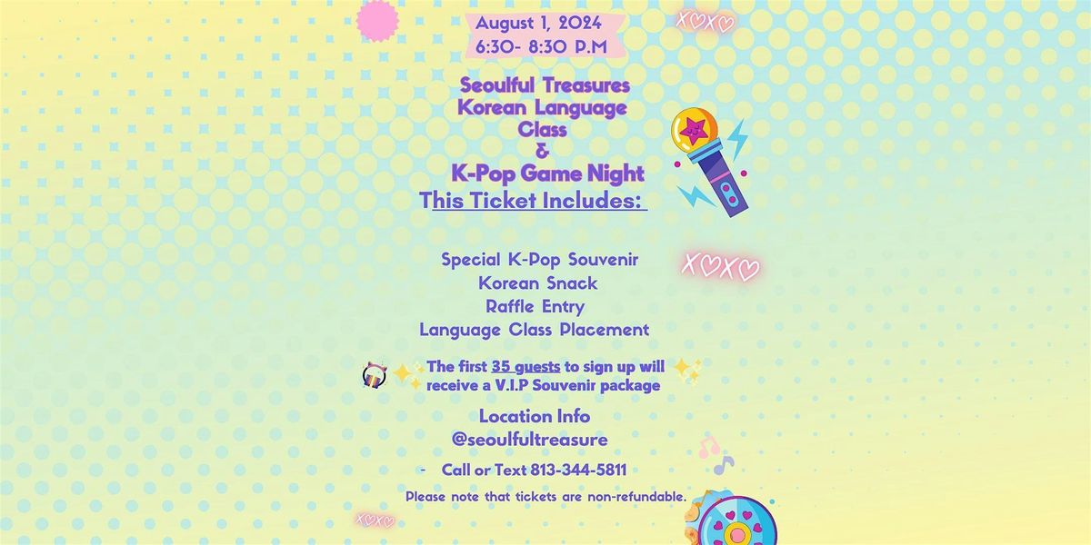 Seoulful  Treasures Korean Language Class & Game Night