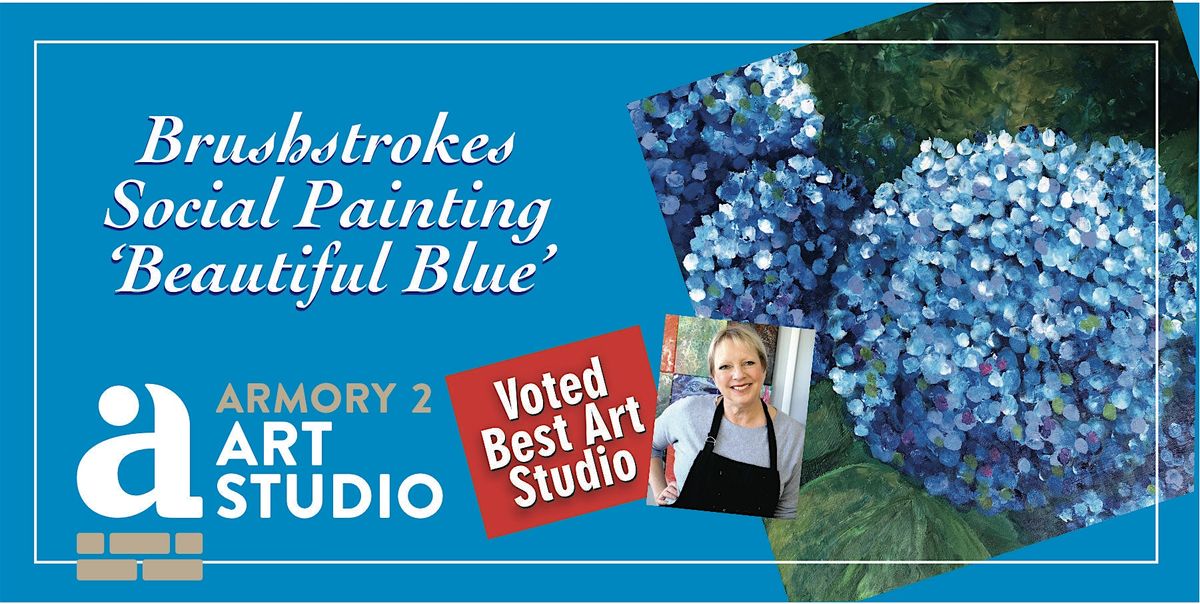 Brushstrokes Social Painting - 'Beautiful Blue'