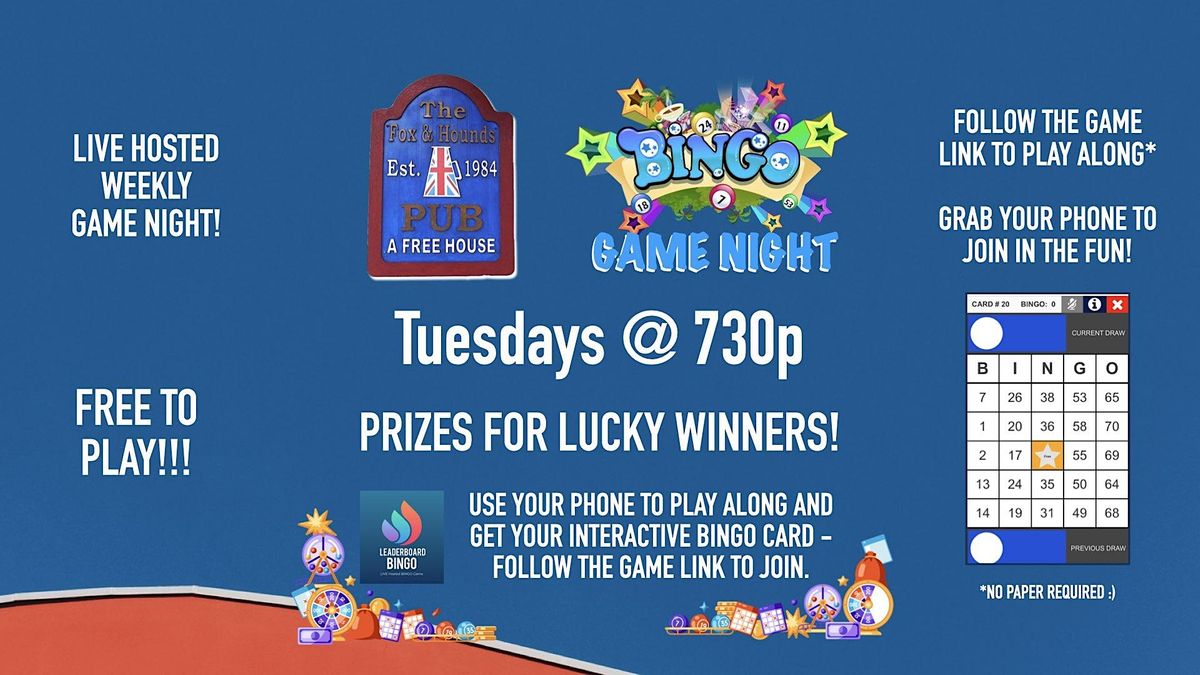 BINGO Game Night | Fox & Hounds British Pub - Orlando FL