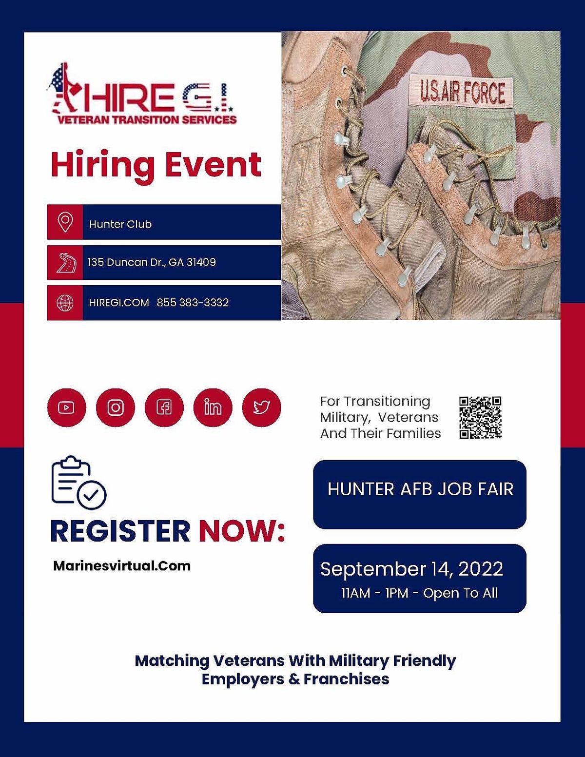 Hunter AFB Hiring Event - Sept 2022