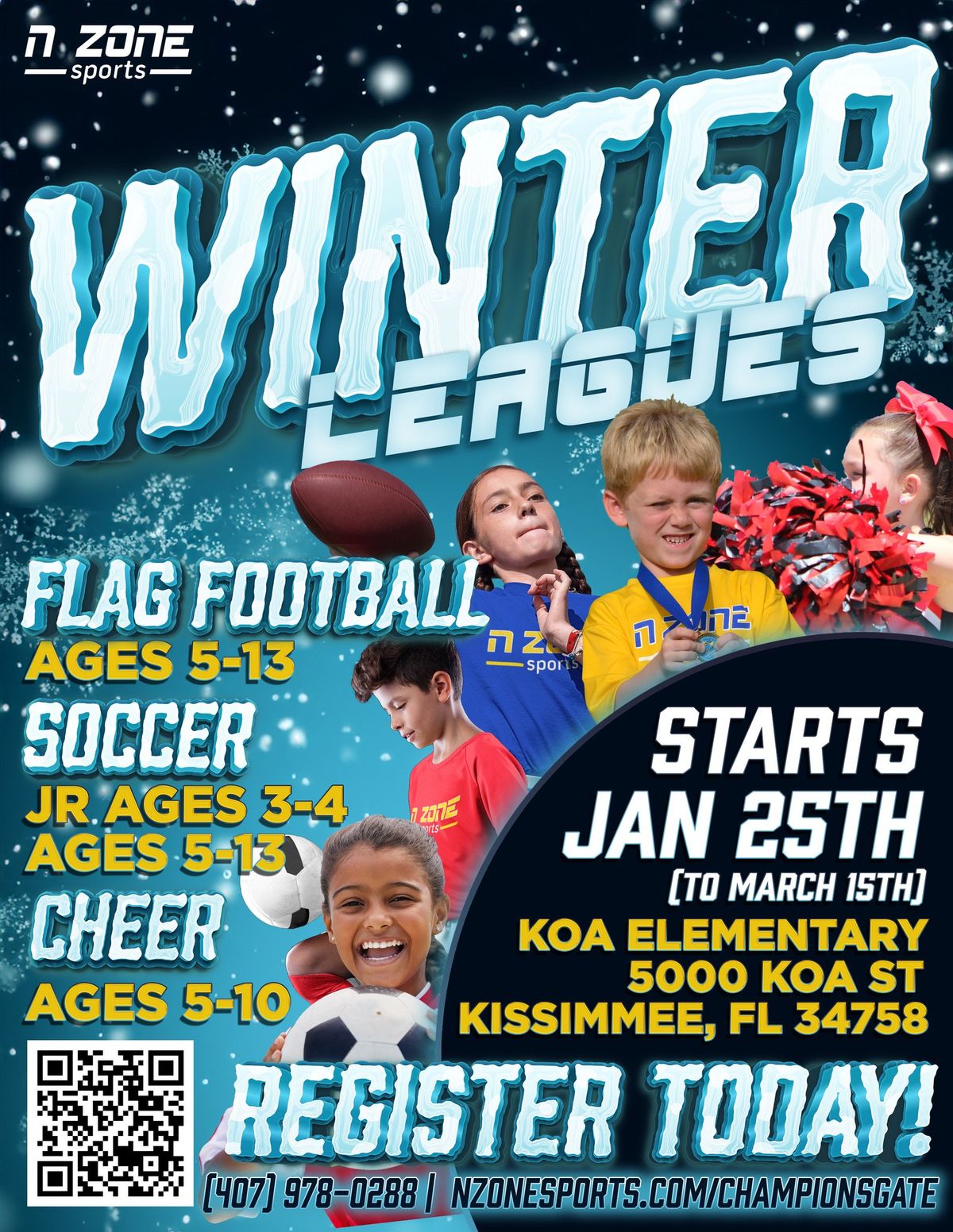 Winter Soccer, Flag Football and Cheer League 