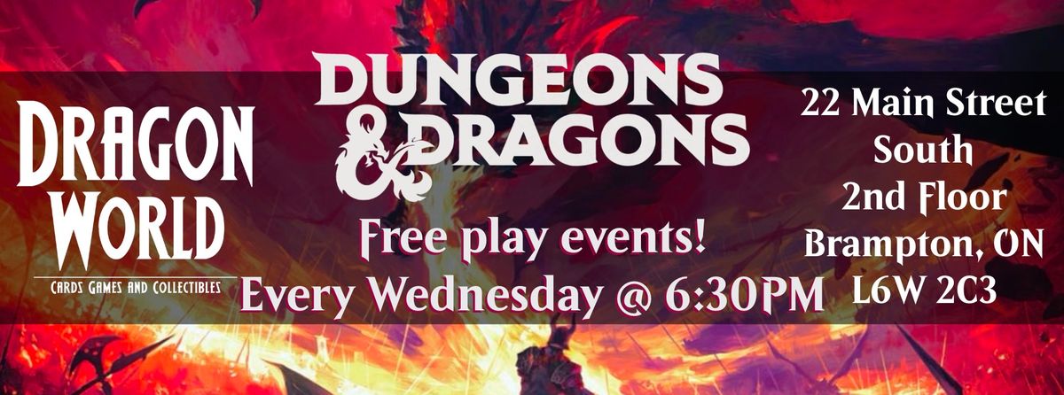 Dungeons & Dragons Free Play Wednesday