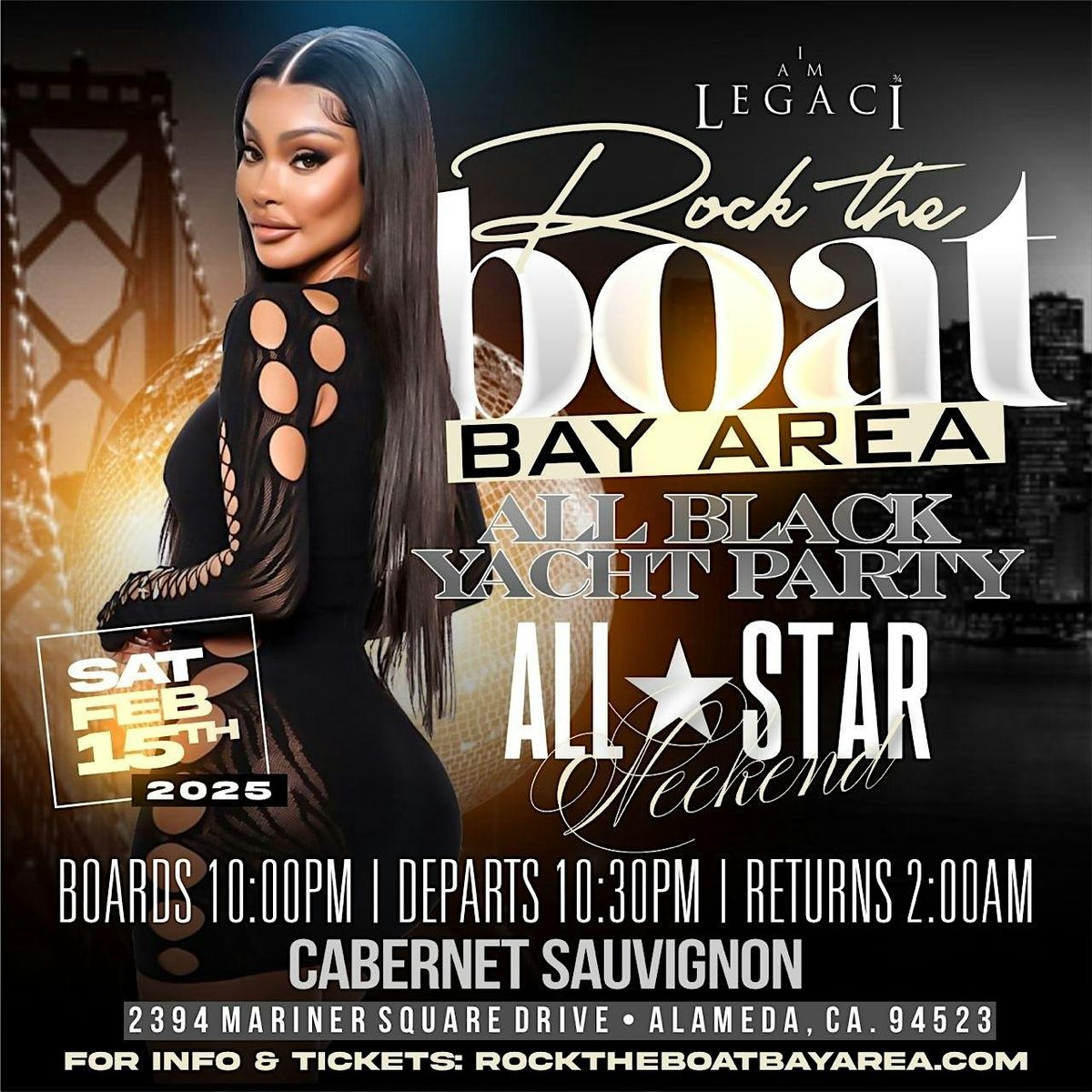 ROCK THE BOAT BAY AREA ALL BLACK YACHT PARTY | ALL STAR WEEKEND 2025