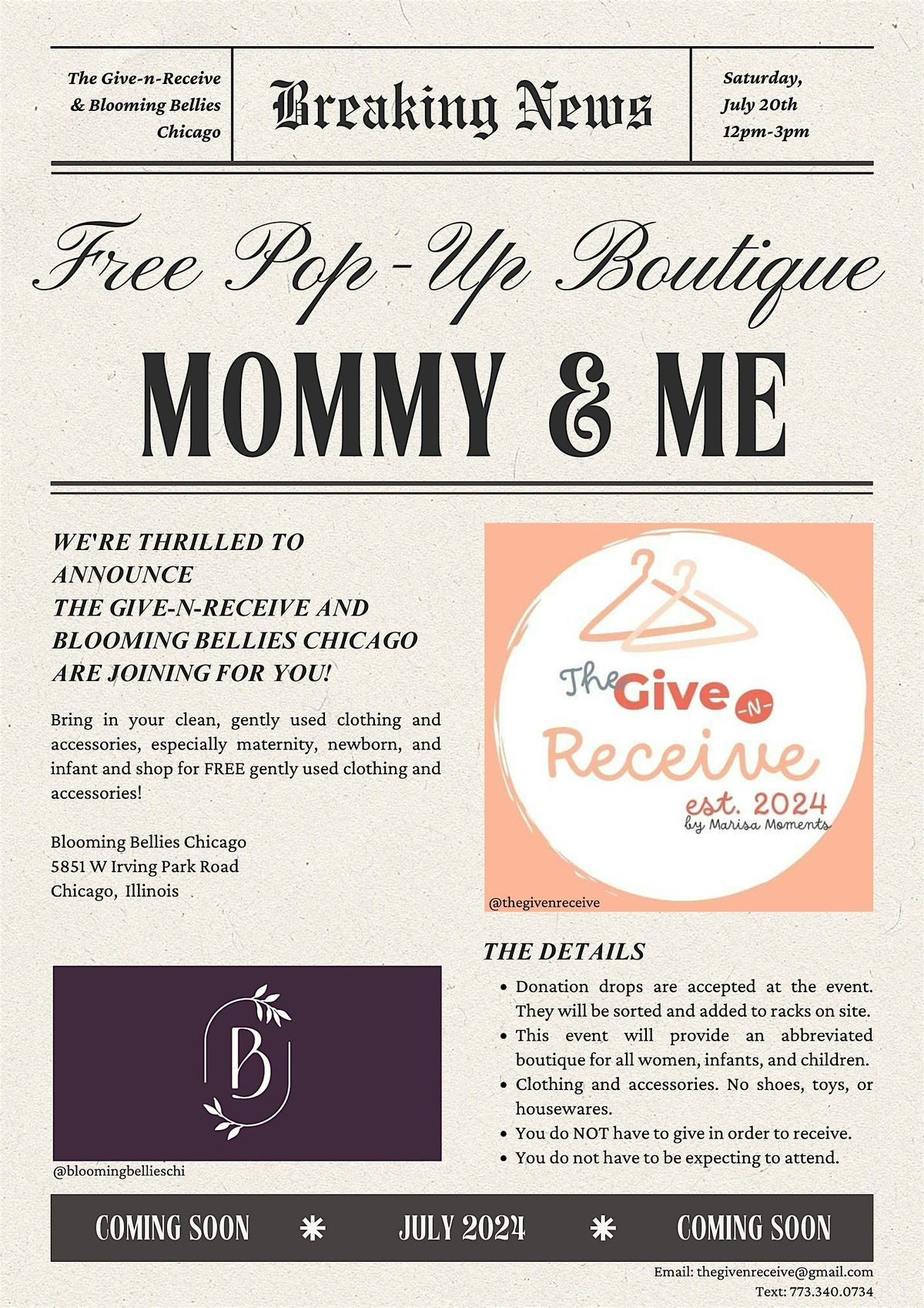 Mommy & Me: FREE Gently Used Clothing Pop-up Boutique