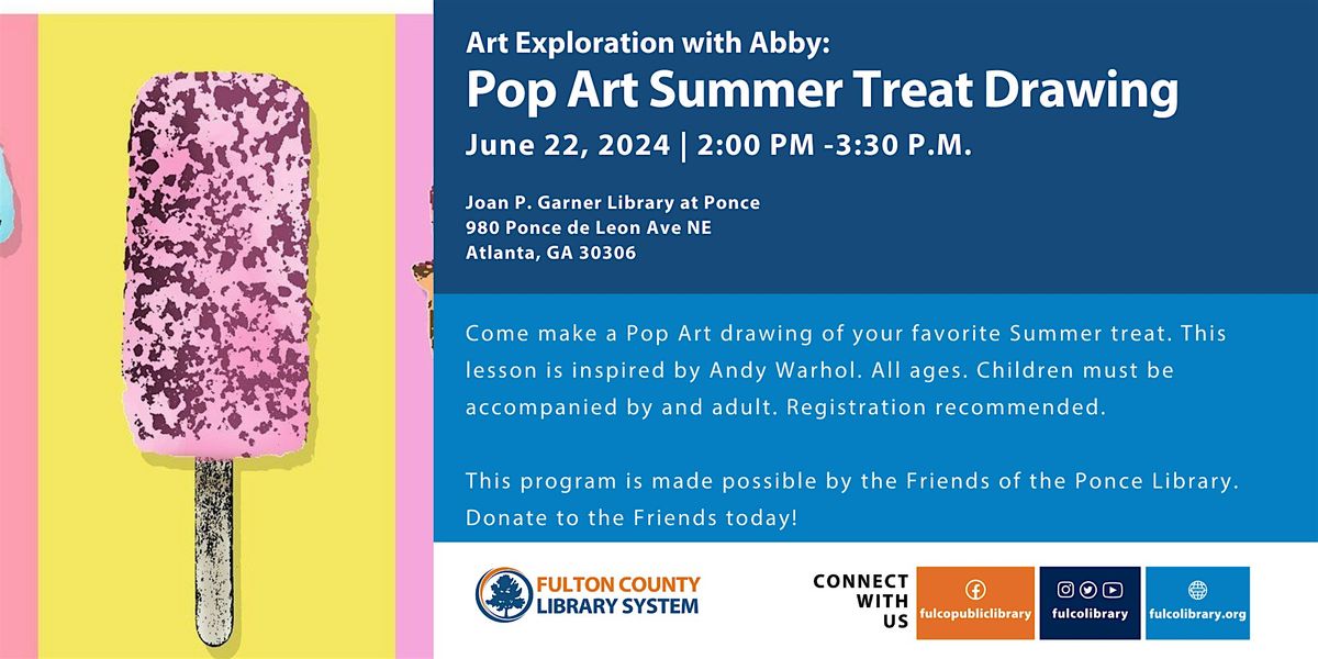 Art Exploration with Abby: Pop Art Summer Treat Drawing