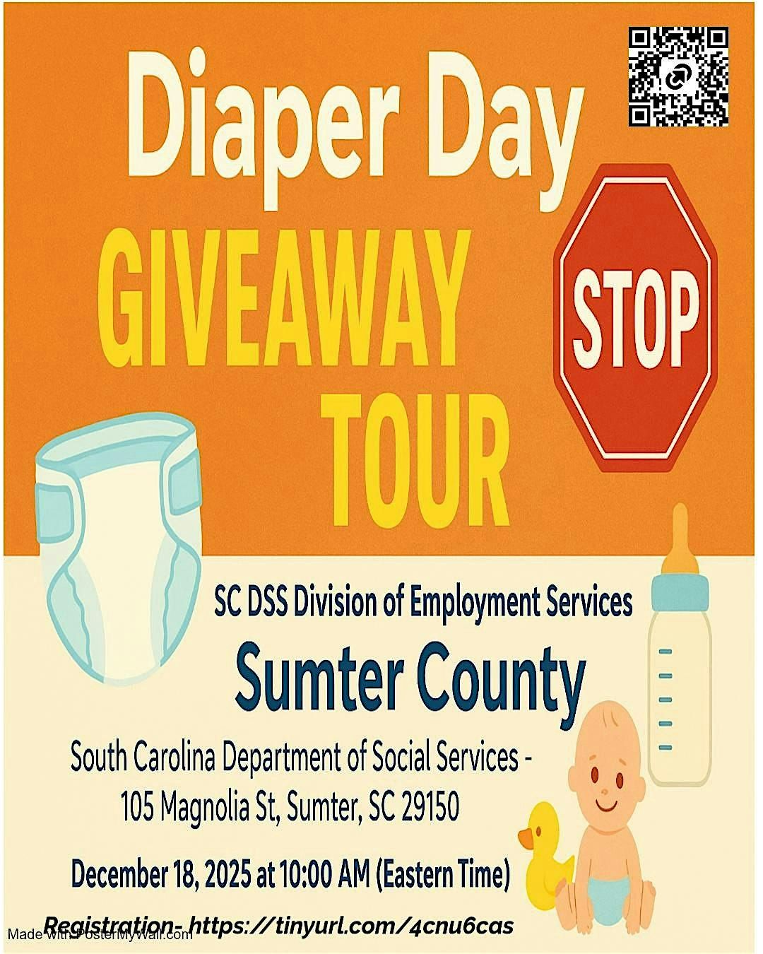 Diaper Day GiveAway Tour STOP SC DSS Division of Employment Services Sumter