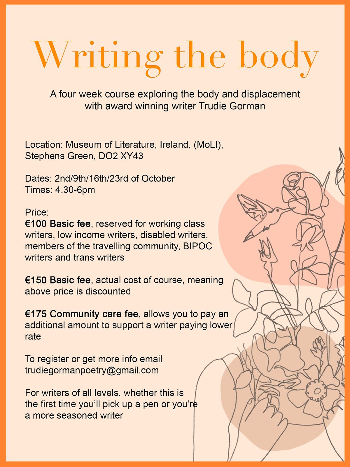 Writing the Body Writing Course at MoLI