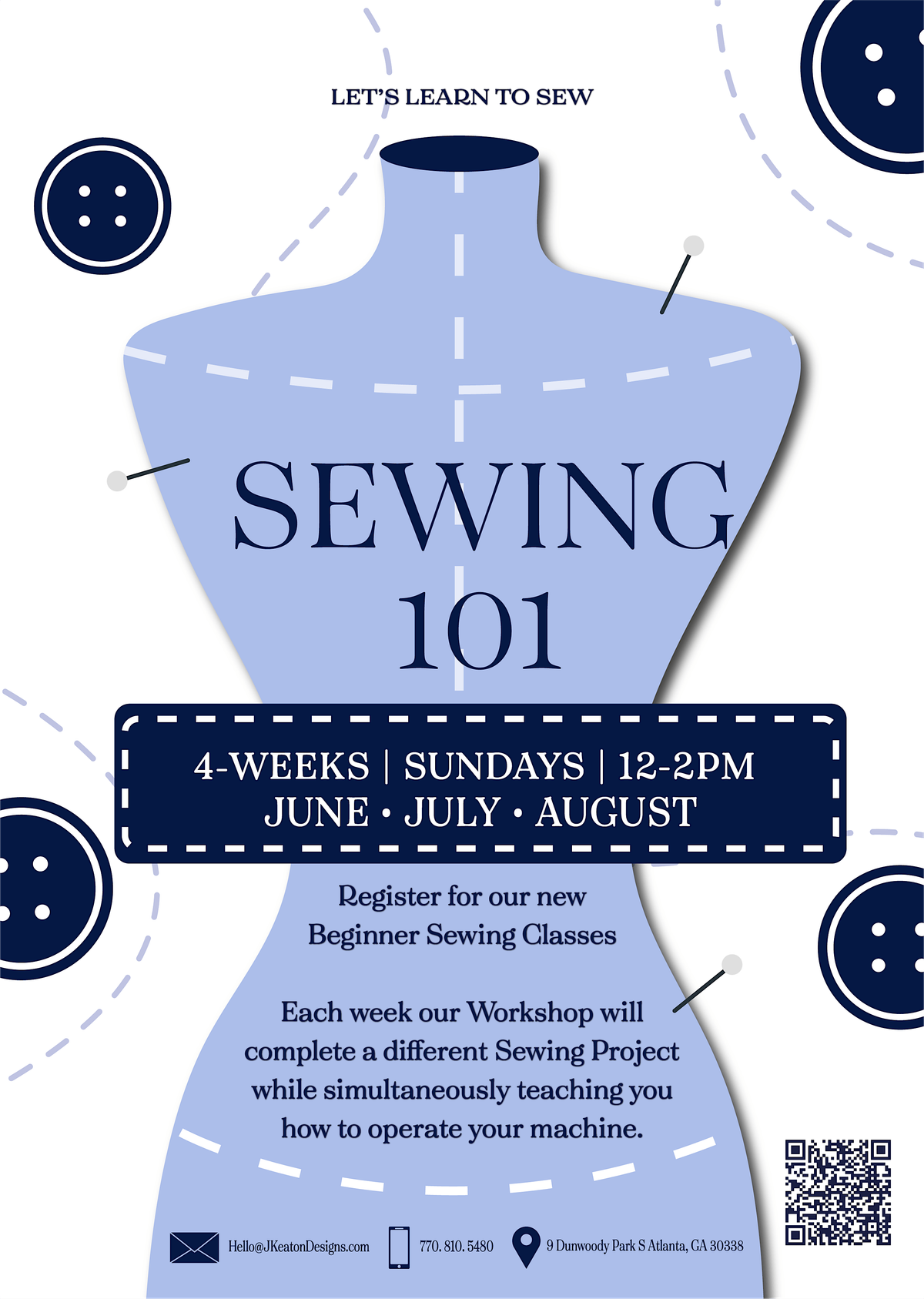 Sewing 101 | ACCELERATED CLASS | In-Person Beginner Sewing Class