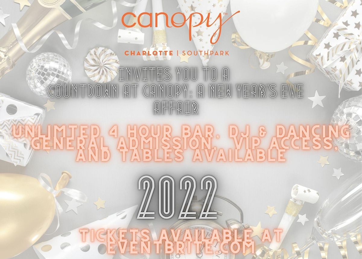 Countdown at Canopy: A New Year\u2019s Eve Affair