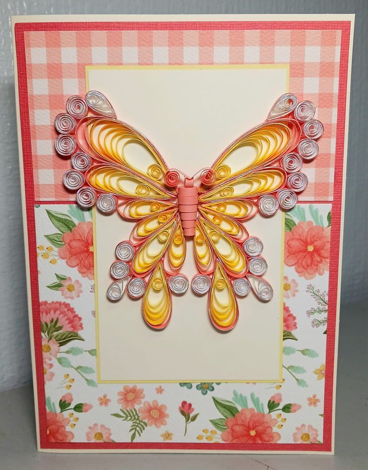 Quilled Butterfly Card $25