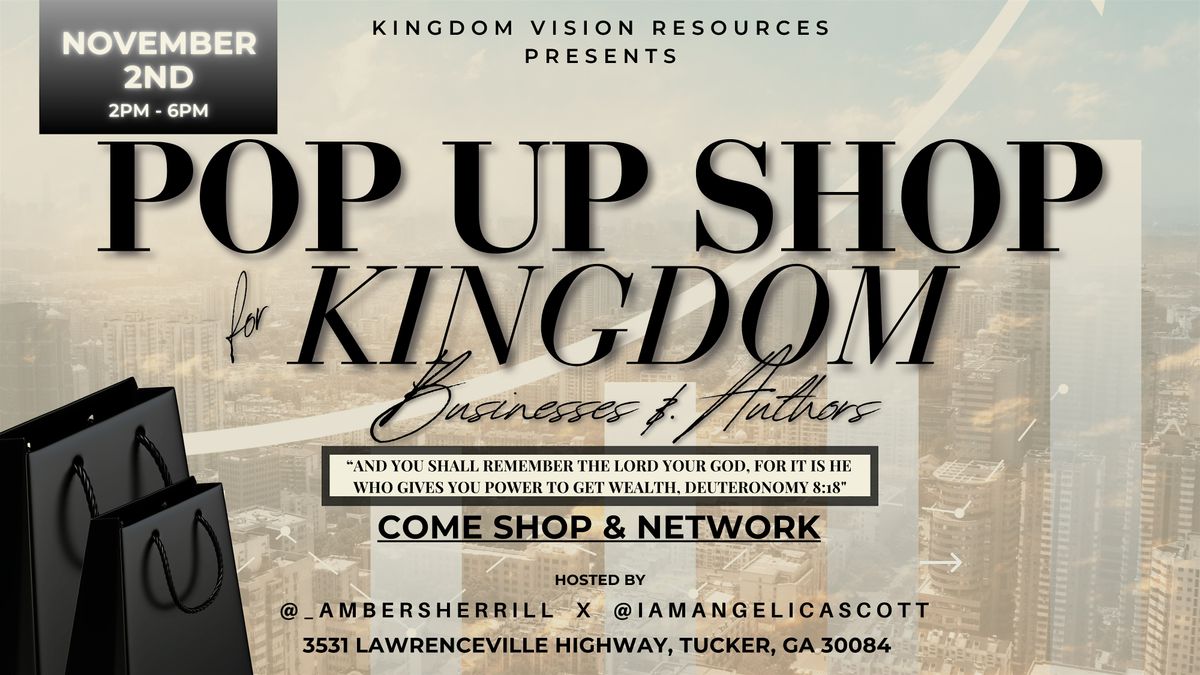 Pop Up Shop for Kingdom Businesses & Authors