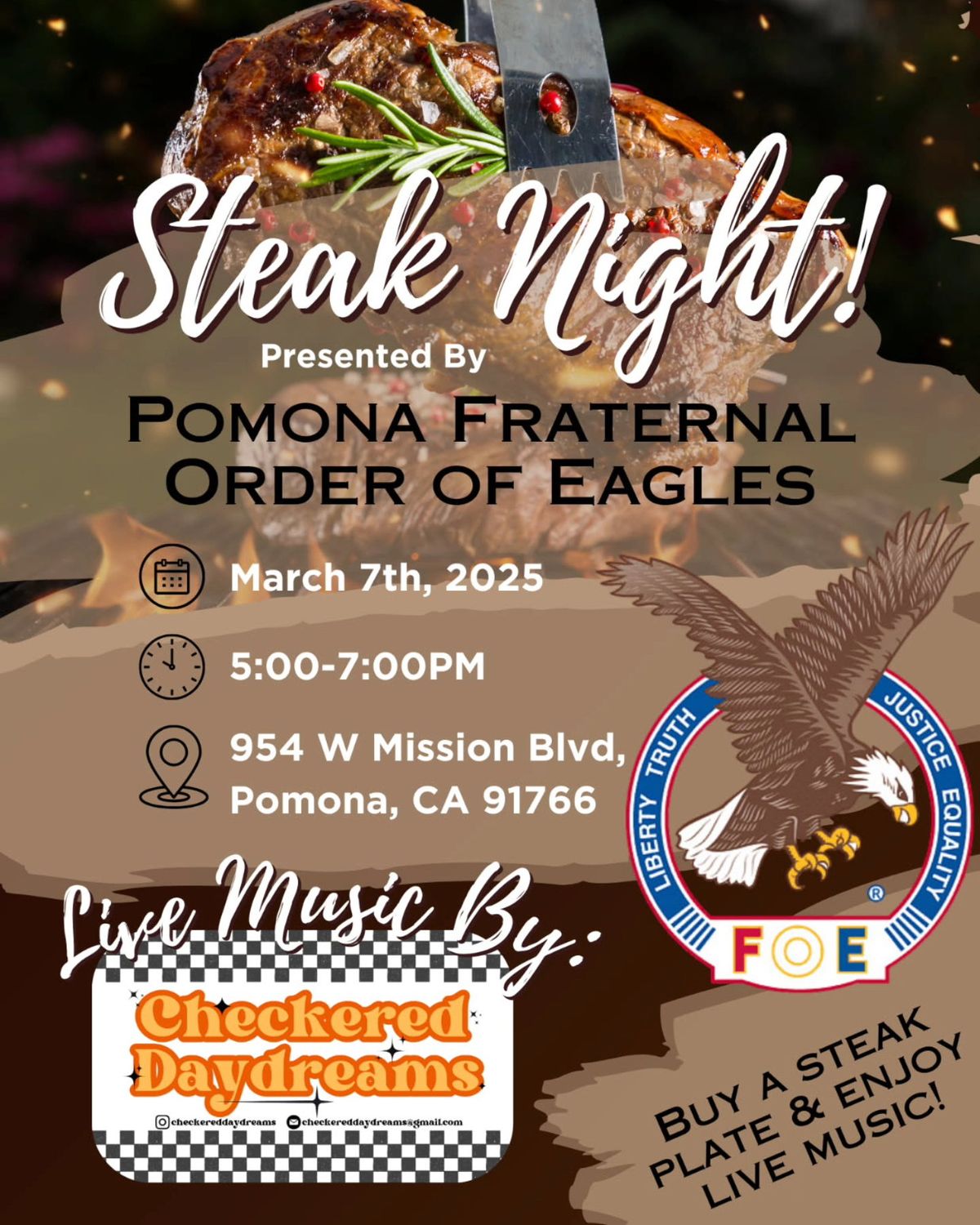 Pomona Eagles Steak Night!