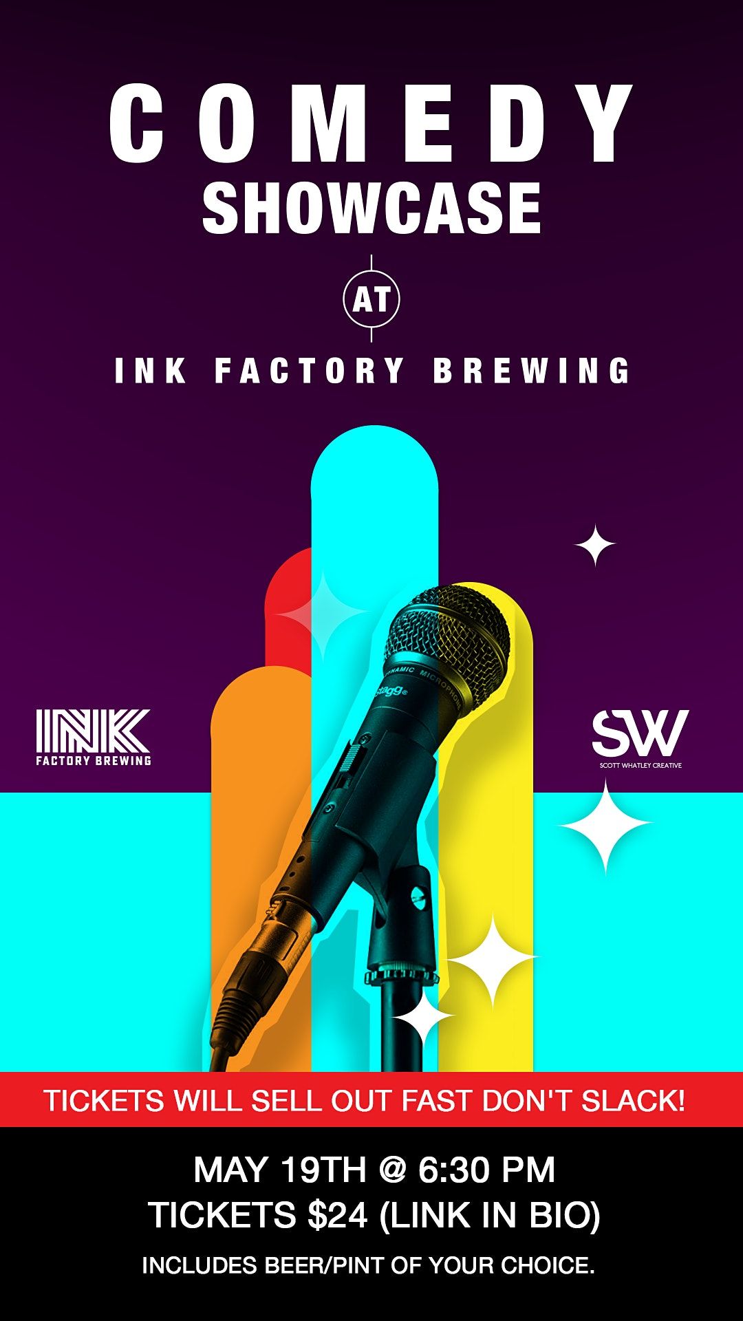 Comedy Showcase at Ink Factory Brewing 7\/21 - 6:30 PM Show